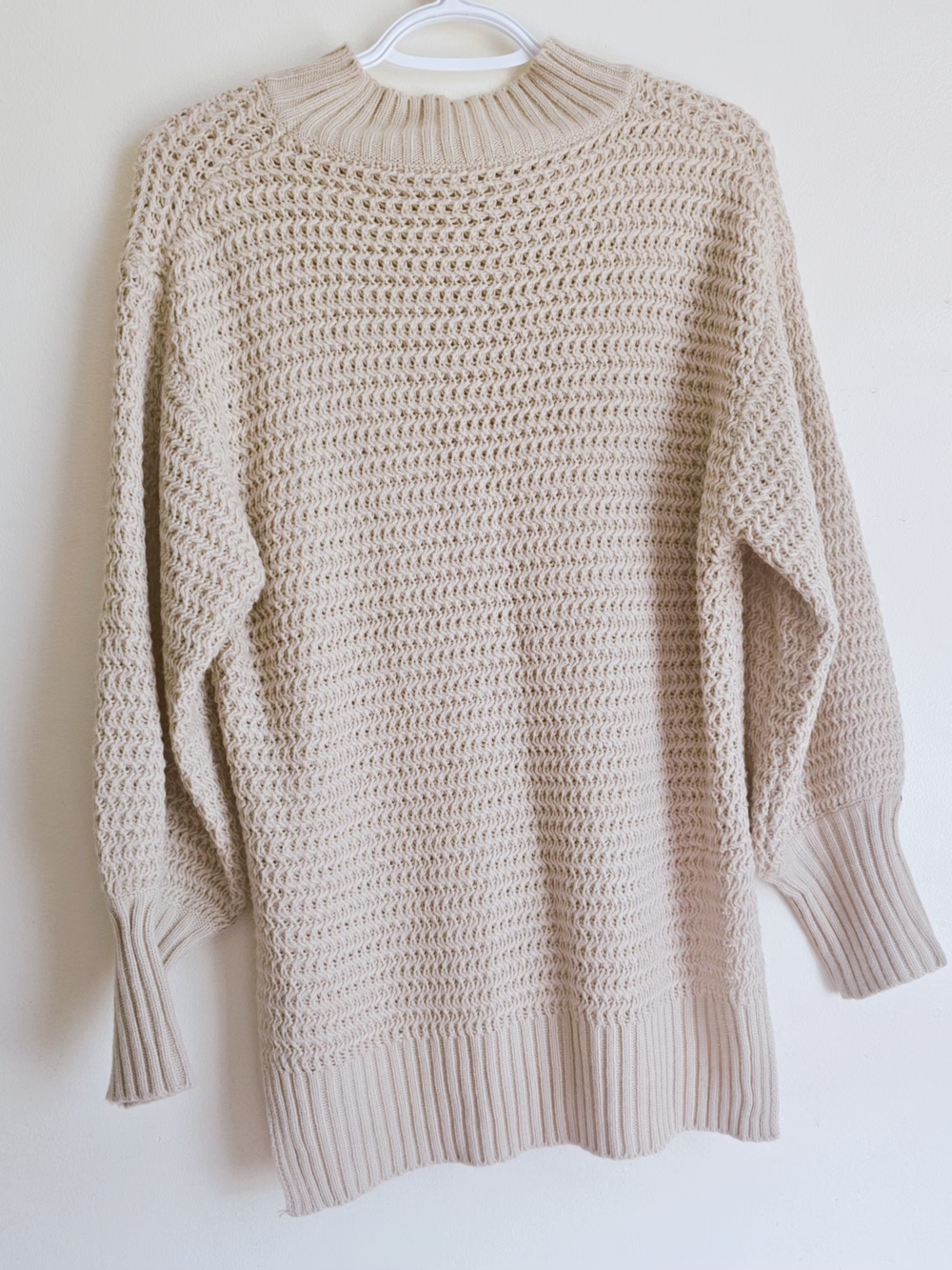 Cream Open Knit Pullover Sweater - Size L